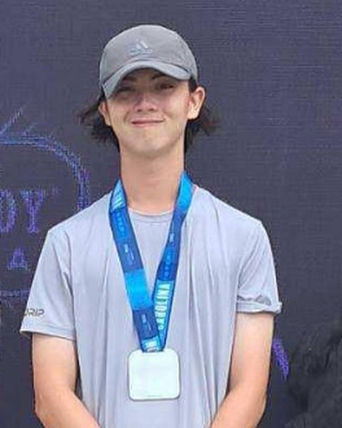 JJ Turcsany with his silver medal, 4.5 mixed doubles, PPA Tour North Carolina Open